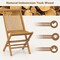 Set of 2 Space-Saving Outdoor Folding Teak Wood Chair with Breathable Slatted Seat and High Back